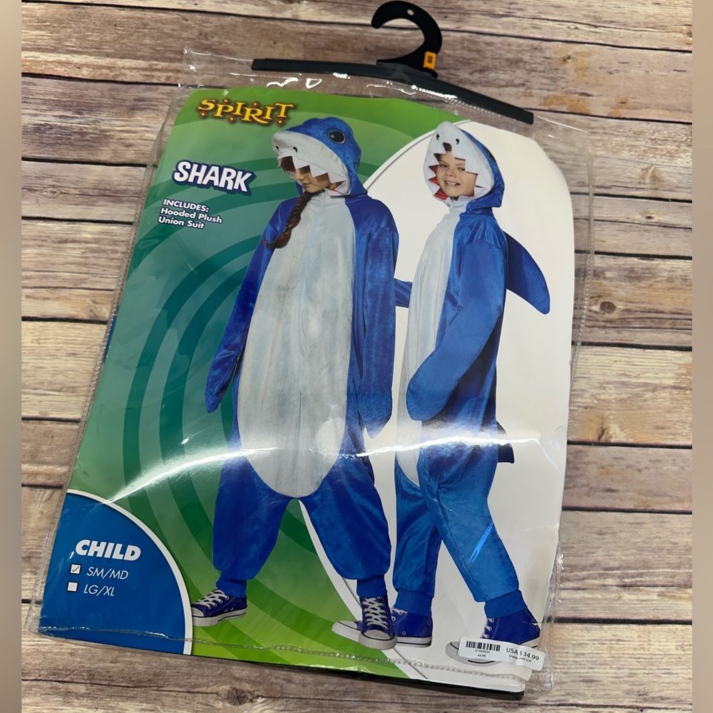 Spirit Halloween Shark Jumpsuit Costume S/M